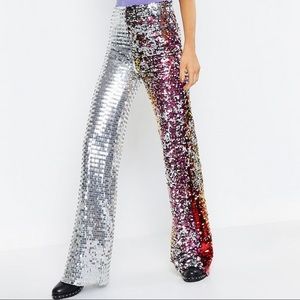 Boohoo Ombré Sequin Flare Pants